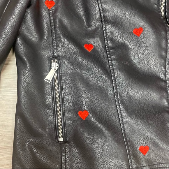 💔 Heart Embroidered Faux Leather Moro Jacket 💔 - Picture 10 of 11
